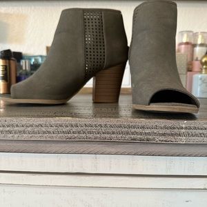 Peep toe booties